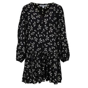 NWT Elizabeth and James Carlotta Black & Alabaster Silk Peplum Dress